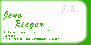 jeno rieger business card